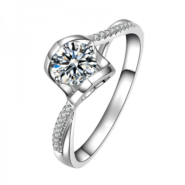 0.3 - 1.0 Carat Simulated Diamond Engagement/Wedding/Promise Ring For Her
