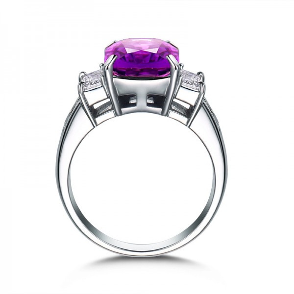 Natural Amethyst s925 Sterling Silver Lady’s Engagement/Wedding Ring