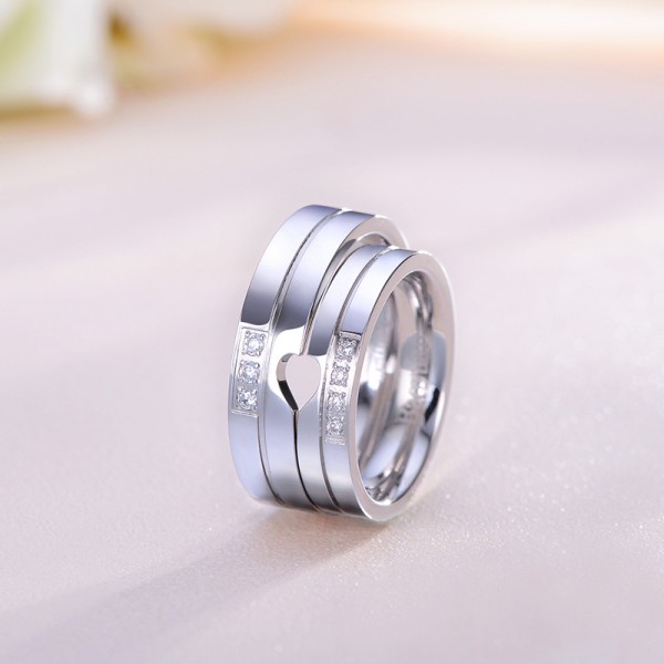 Exquisite 925 Sterling Silver Have Mutual Affinity Couple Rings ...
