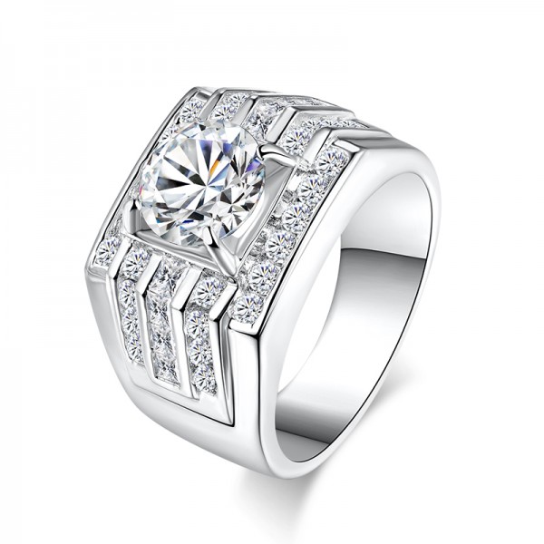2.0 Carat Simulated Diamond Engagement/Wedding/Promise Ring For Him