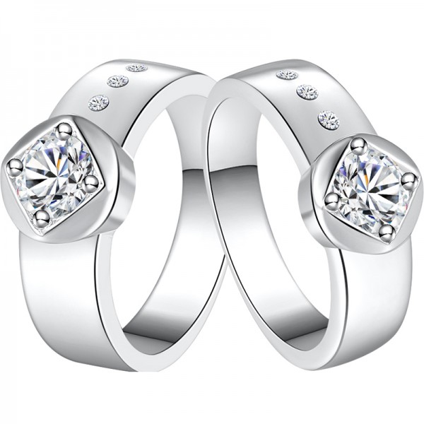 Personalized Promise Wedding Engagement 925 Sterling Silver Plated ...