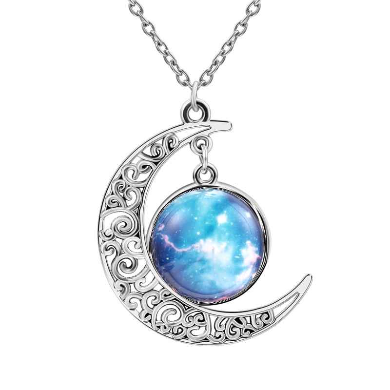 Fancy Starry Sky And Moon Shape Necklace For Women