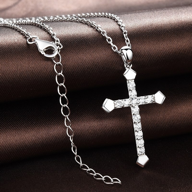 Simple Fashion Boutique Cross 925 Silver Lovers Necklaces