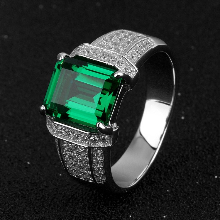 Personalized Square Emerald Mens Ring | Promise Ring For Him | Men's ...