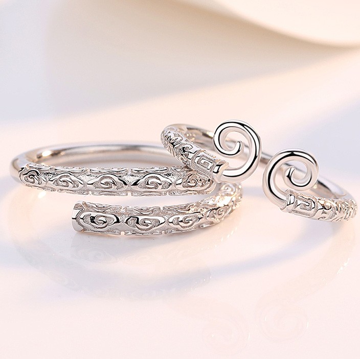 Romantic S925 Sterling Silver Opening Incantation Of Love Couple Rings