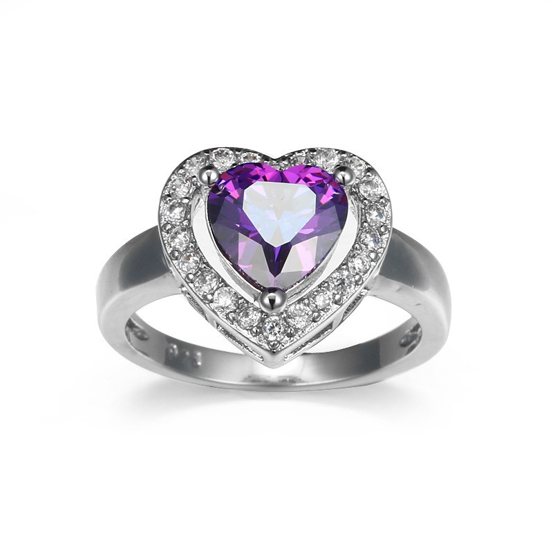 New Arrival Silver Heart Promise Engagement Ring - Heart Rings