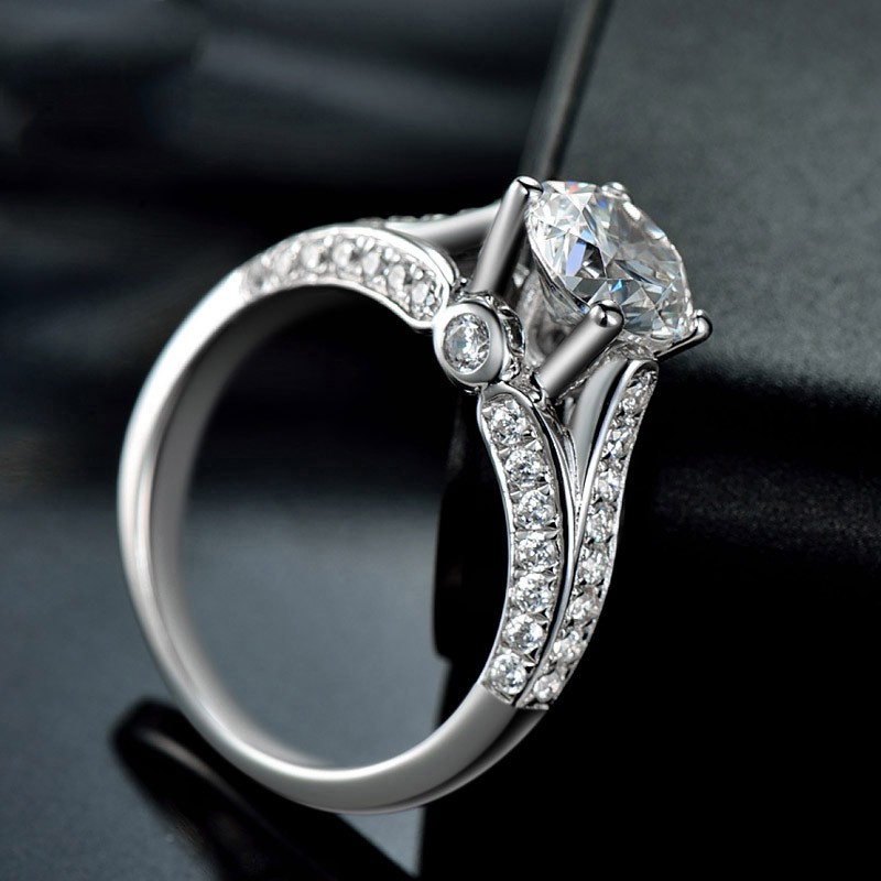 New Fashion 925 Silver Luxury Group Inlaid Engagement Ring - Engagement ...