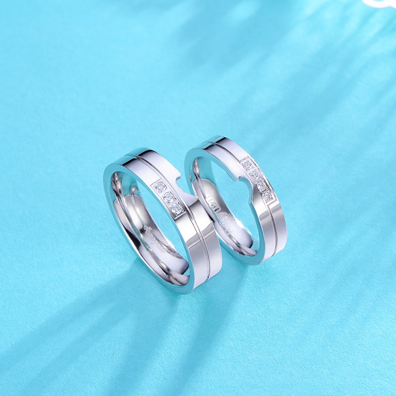 Exquisite 925 Sterling Silver Have Mutual Affinity Couple Rings ...