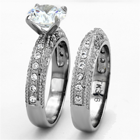 Amazing Emulation Diamond Engagement Ring Set