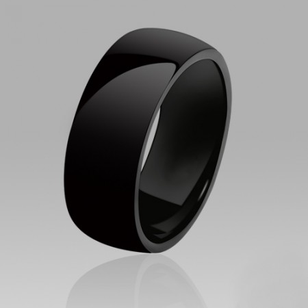 Simple Design Black Band Ring for Men