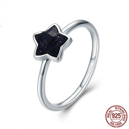 Personalized 925 Sterling Silver Cubic Zirconia Star Ring