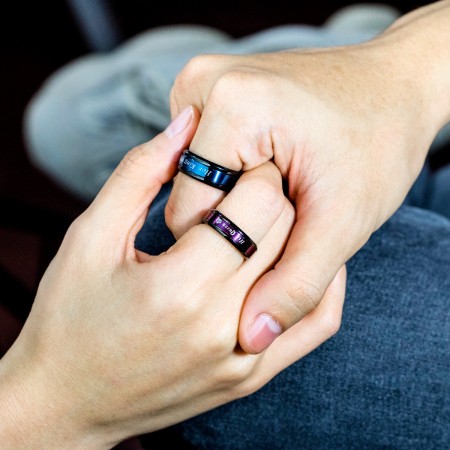 Blue promise rings for couples outlet
