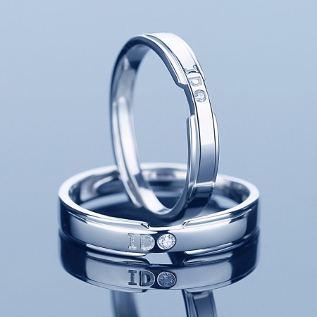 I Do Promise Rings For Couples In 925 Sterling Silver Adjustable Couple Rings