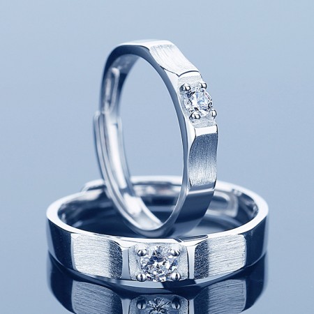 Adjustable Promise Rings For Couples In 925 Sterling Silver Couple Rings