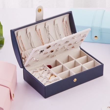 High Quality Jewelry Box Organizer - Women Display Storage Case Large PU Leather Jewelry Holder with Lock for Earring Ring Necklace Bracelet