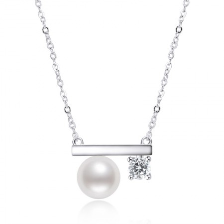 S925 Sterling Silver Pearl Necklace Female Ins Light Luxury All-match Pendant Clavicle Chain