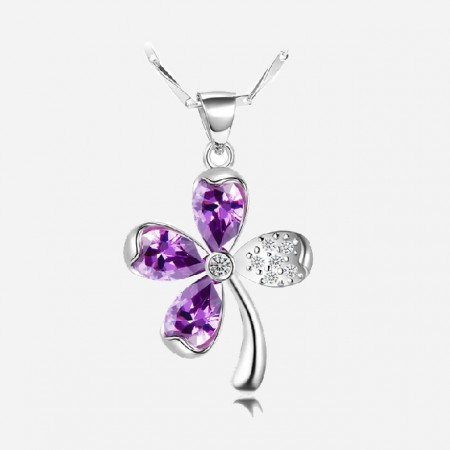 Beautiful 925 Sterling Silver Clover Necklace For Women
