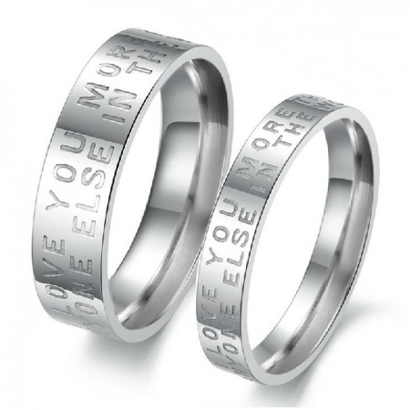 Engravable Matching Ring Set For Couples Titanium Steel Lover Ring(Price For A Pair)