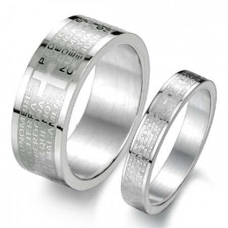 Bible Love Titanium Steel Wedding Band For Couples Engravable(Price For A Pair)