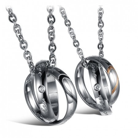 Real Love And My Only Love Couple Necklaces For Lovers Engravable Titanium Steel Necklace(Price For A Pair)
