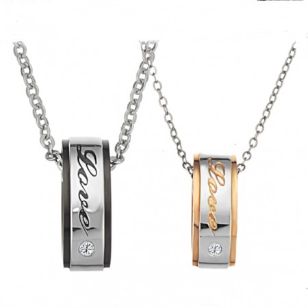 Engravable Titanium Steel Lover Necklaces For Couples(Price For A Pair)
