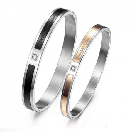 Engravable Couples Bangle Hot Selling Titanium Steel Bracelet For Lovers(Price For A Pair)