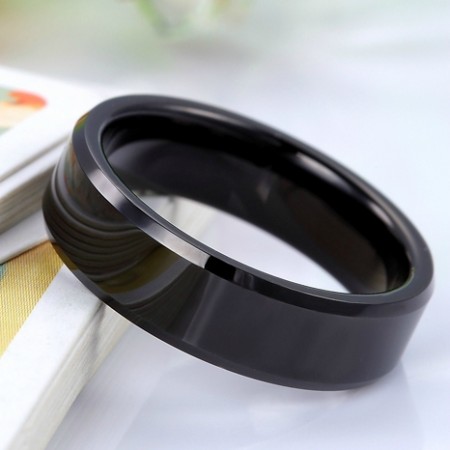 Mens Black Tungsten Ring With Different Sizes To Choose