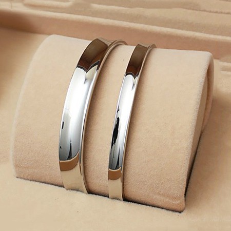 New Simple Concave/Plain Surface Titanium Lover's Bracelets(Price For A Pair)