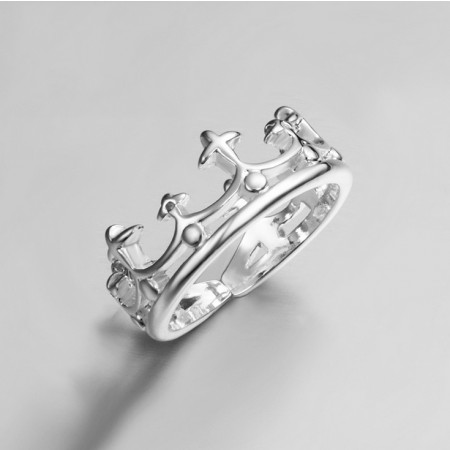 Vintage Cutout Crown Design 925 Sterling Silver Women's Ring