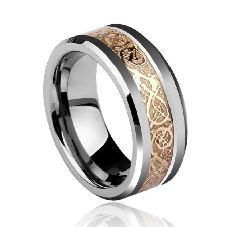 New Fashion High Quality Tungsten Gold Men's Ring