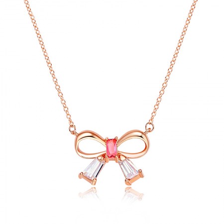 Romantic fine Bow Crystal Alloy Necklace For Women's