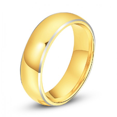 Engravable Yellow Gold Tungsten Wedding Band For His And Her