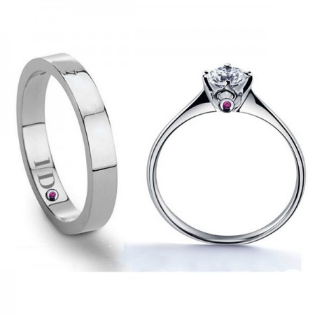 Engravable 925 Sterling Silver With Cubic Zirconia Couple Rings For Lovers(Price For a Pair)