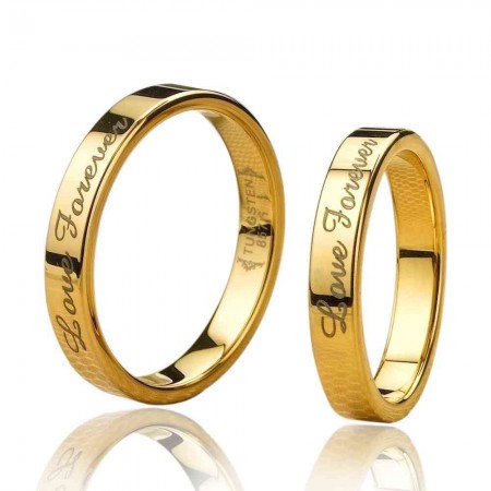 Love Forever Gold Tungsten Lover Rings For Couples (Price For A Pair)