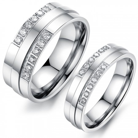 Simple Style Titanium Steel Lover Rings For Couples