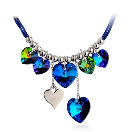 Beautiful Blue Heart Crystal Necklace