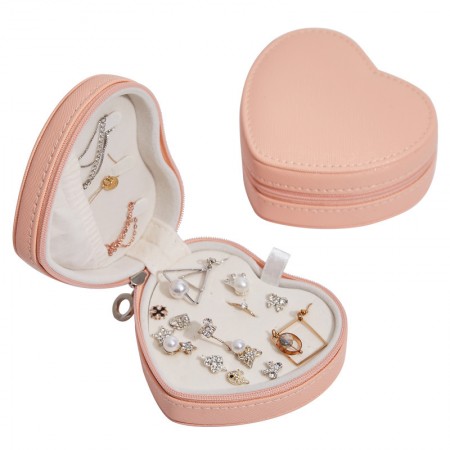 Wholesale Wholesale Custom Logo Gift Storage Organizer Small Portable  Jewellery Travel Case Joyero Pu Leather Heart Shape Jewelry Box From  m.