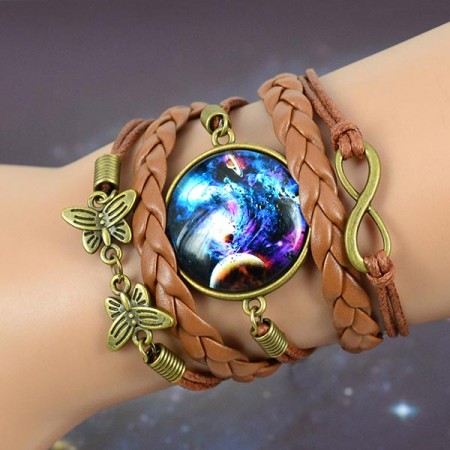 Exquisite Starry Shape Time Stone Handmade Multilayered Wrap Bracelet