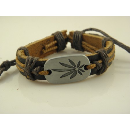 Elegant Leaf Handmade Leather Bracelet
