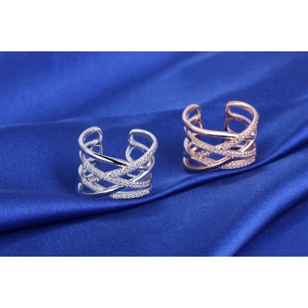 Simple Rose Gold Or White Women's Open Ring