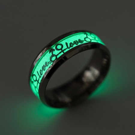 Cool Ktv Party Love Luminous Titanium Ring