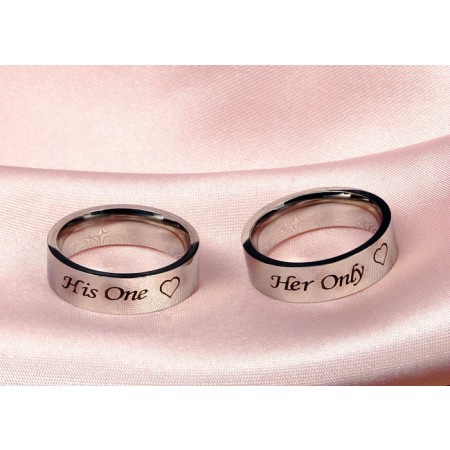 His One Her Only Titanium Couple Rings (Price for a Pair)