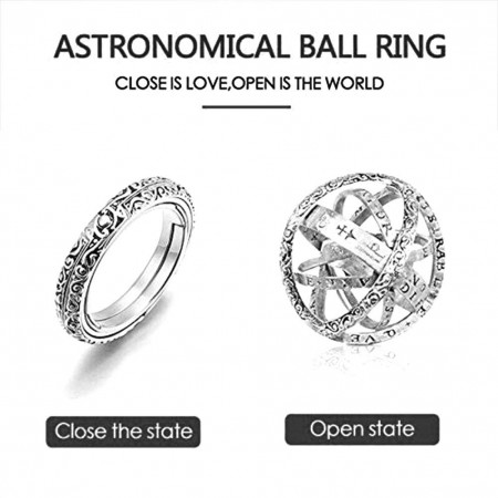 Astronomical Sphere Ball Ring,Cosmic Finger Ring Couple, 60% OFF