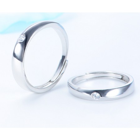 Exclusive Original Design Star-Shaped S925 Sterling Silver Couple Rings With Open Loop