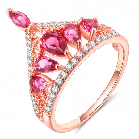 Design Romantic Gifts For Love Rose Gold & Platinum Crown Ring