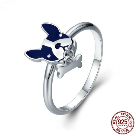 Personalized 925 Sterling Silver Cubic Zirconia Dog Ring