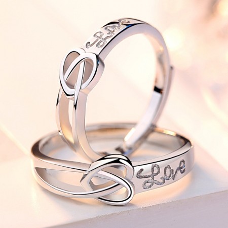 Simple Promise Rings For Couples In 925 Sterling Silver Adjustable Couple Rings
