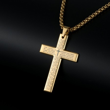 cross necklace with scripture inside