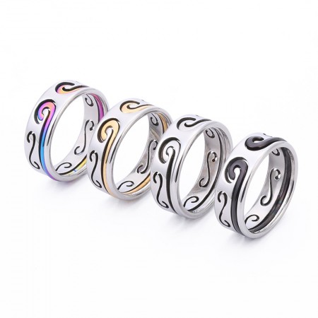 Sun Wukong Tightening Spell Ring Stainless Steel 2 in 1 For Women Men Wedding Bands