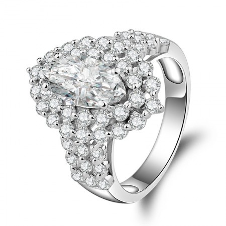 High Class Simulated Diamond s925 Sterling Silver Lady’s Engagement/Wedding Ring